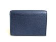 Photo2: BVLGARI Navy Blue Grain Calf Leather Business Card Case Card Holder #a428