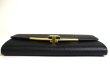 Photo5: Salvatore Ferragamo Gancini Black Leather Gold H/W Flap Long Wallet #a429