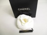 Photo: CHANEL Camelia White Canvas Corsage Brooch #a432