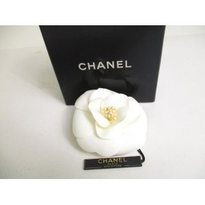 Photo: CHANEL Camelia White Canvas Corsage Brooch #a432