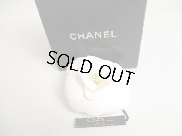 Photo1: CHANEL Camelia White Canvas Corsage Brooch #a432