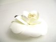 Photo3: CHANEL Camelia White Canvas Corsage Brooch #a432