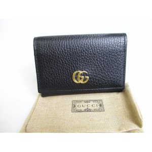 Photo: GUCCI Japan Limited Double G Black Red Leather Business Card Case #a433