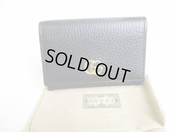 Photo1: GUCCI Japan Limited Double G Black Red Leather Business Card Case #a433