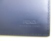 Photo10: FENDI Shadow Card Holder Navy Blue Leather Bifold Bill Wallet #a435