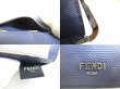 Photo9: FENDI Shadow Card Holder Navy Blue Leather Bifold Bill Wallet #a435