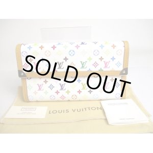 Photo: LOUIS VUITTON Multicolor White Leather Trifold LOng Wallet International #a436