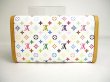 Photo2: LOUIS VUITTON Multicolor White Leather Trifold LOng Wallet International #a436