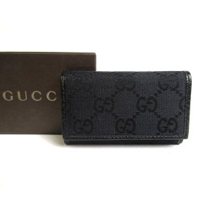 Photo: GUCCI GG Black Canvas and Leather 6 Pics Key Chain #a438