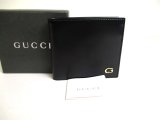 Photo: GUCCI Vintage Black Leather Bifold Bill Wallet Compact Wallet #a444