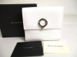 Photo1: BVLGARI White Leather Logo Clip Trifold Wallet #a446