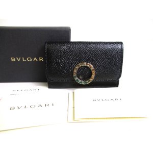 Photo: BVLGARI Black Leather Logo Clip Coin Purse Coin Wallet #a447