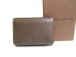 Photo1: LOUIS VUITTON Taiga Dark Brown Leather Business Card Case #a448