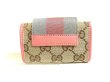 Photo2: GUCCI GG Beige Canvas Pink Leather 6 Pics Key Chain #a449