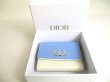 Photo12: Christian Dior Montaigne Light Blue Pearl White Leather Trifold Wallet #a450