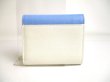 Photo2: Christian Dior Montaigne Light Blue Pearl White Leather Trifold Wallet #a450