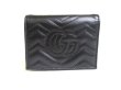 Photo2: GUCCI GG Marmont Black Leather Bifold Wallet Compact Wallet #a451