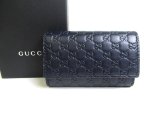 Photo: GUCCI Micro GG Navy Blue Leather 6 Pics Key Chain #a452