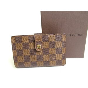 Photo: LOUIS VUITTON Damier Brown Leather Bifold Wallet Viennois #a460