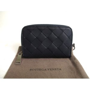 Photo: BOTTEGA VENETA Intrecciato Black Leather Zipped Card Case Coin Purse #a462