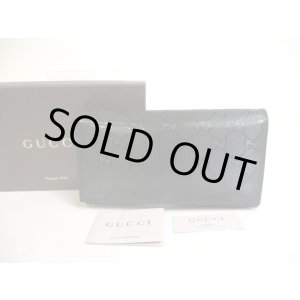 Photo: GUCCI GG Imprimee Black Coating Canvas Bifold Flap Wallet Purse #a463