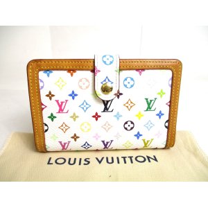 Photo: LOUIS VUITTON Monogram Multicolor White Leather Bifold Wallet Viennois #a471