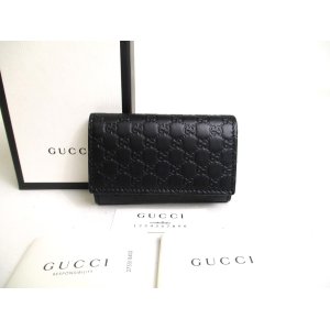 Photo: GUCCI Micro GG Black Leather 6 Pics Key Chain #a475