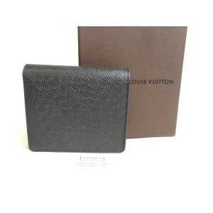 Photo: LOUIS VUITTON Ardoise Black Taiga Leather Bifold Wallet #a476