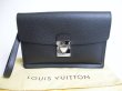 Photo1: LOUIS VUITTON Taiga Ardoise Leather Clutch Bag Document Case Veraiya #478