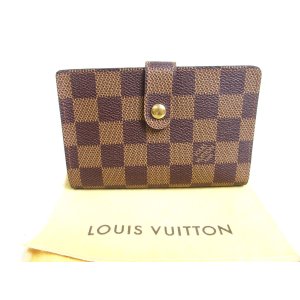 Photo: LOUIS VUITTON Damier Brown Leather Bifold Wallet Viennois #a480