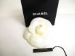 Photo1: CHANEL Camelia Pearl White Canvas Corsage Brooch #a481