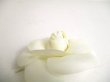 Photo4: CHANEL Camelia Pearl White Canvas Corsage Brooch #a481