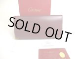 Photo: Cartier Must de Cartier Bordeaux Leather Long Flap Bill Wallet #a483