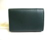 Photo2: BALENCIAGA Deep Green Leather Trifold Mini Wallet #a487