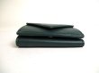 Photo5: BALENCIAGA Deep Green Leather Trifold Mini Wallet #a487