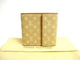 Photo: LOUIS VUITTON Monogram Mini Beige Canvas Bifold Wallet #a489