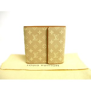 Photo: LOUIS VUITTON Monogram Mini Beige Canvas Bifold Wallet #a489