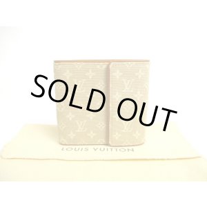 Photo: LOUIS VUITTON Monogram Mini Beige Canvas Bifold Wallet #a489