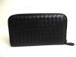 Photo2: BOTTEGA VENETA Intrecciato Black Leather Round Zip Wallet Purse #a490