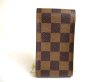 Photo2: LOUIS VUITTON Damier Brown Leather Cigarette Case Tabacco Case #a491