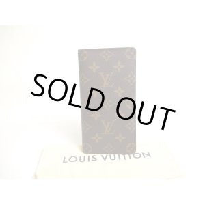 Photo: LOUIS VUITTON Monogram Brown Leather Flap Checkbook Bill Wallet #a493