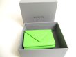 Photo12: BALENCIAGA Lime Green Leather Trifold Mini Wallet Compact Wallet #a495