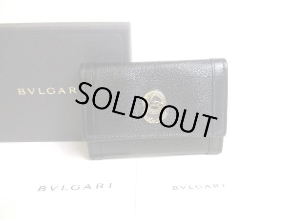 Photo1: BVLGARI BVLGARI Black Leather Coin Purse #a500