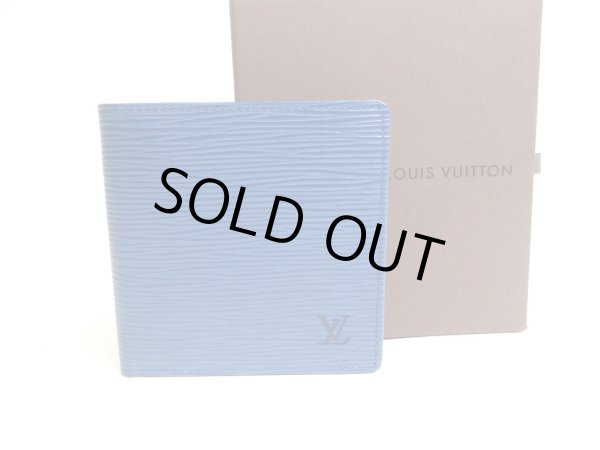 Photo1: LOUIS VUITTON Epi Blue Leather Bifold Wallet Compact Wallet #a501