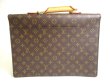 Photo2: LOUIS VUITTON Monogram Brown Leather Briefcase Business Bag Conseiller #a502
