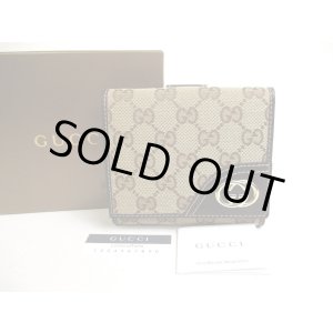 Photo: GUCCI GG Canvas Brown Leather Bifold Wallet Compact Wallet #a506