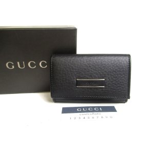 Photo: GUCCI Black Leather 6 Pics Key Chain #a507