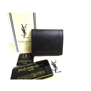 Photo: Yves Saint Laurent Vintage Japan Limited Black Leather Coin Purse #a510