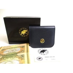 Photo: HUNTING WORLD Navy blue Leather Flap Coin Purse #a514