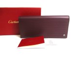 Photo: Cartier Pasha Bordeaux Leather Bifold Long Wallet Purse #a524